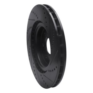 Cadillac STS Brake Rotor (1) - Front Left - R1 Concepts - Drilled & Slotted - Black - `04-`11